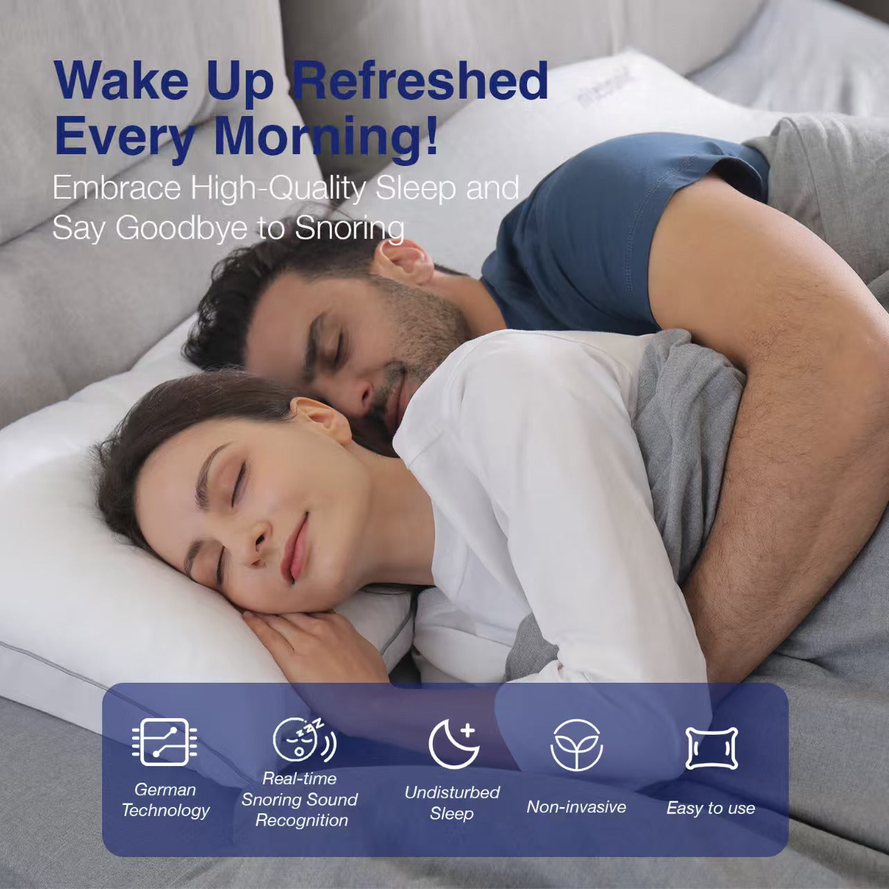 Orthopedic anti snoring pillow for better sleep - wake up refreshed with advanced snoring pillow technology
