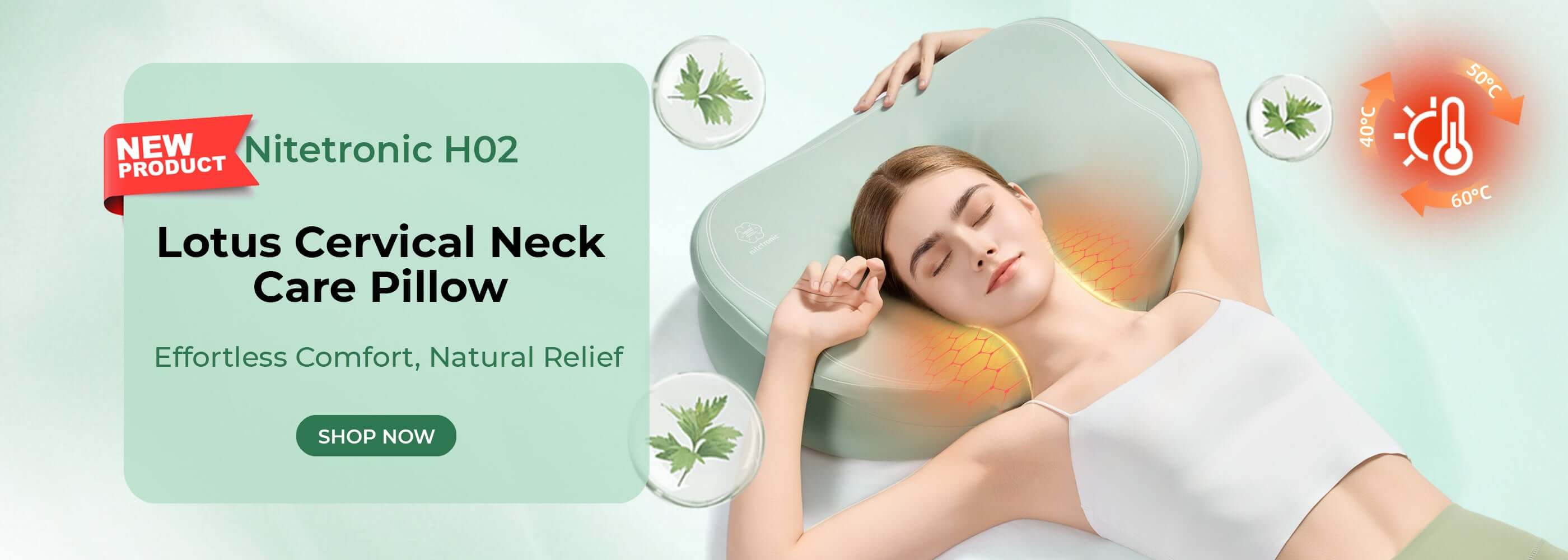 Orthopedic cervical pillow - Nitetronic H02 neck support pillow for cervical spine pain relief
