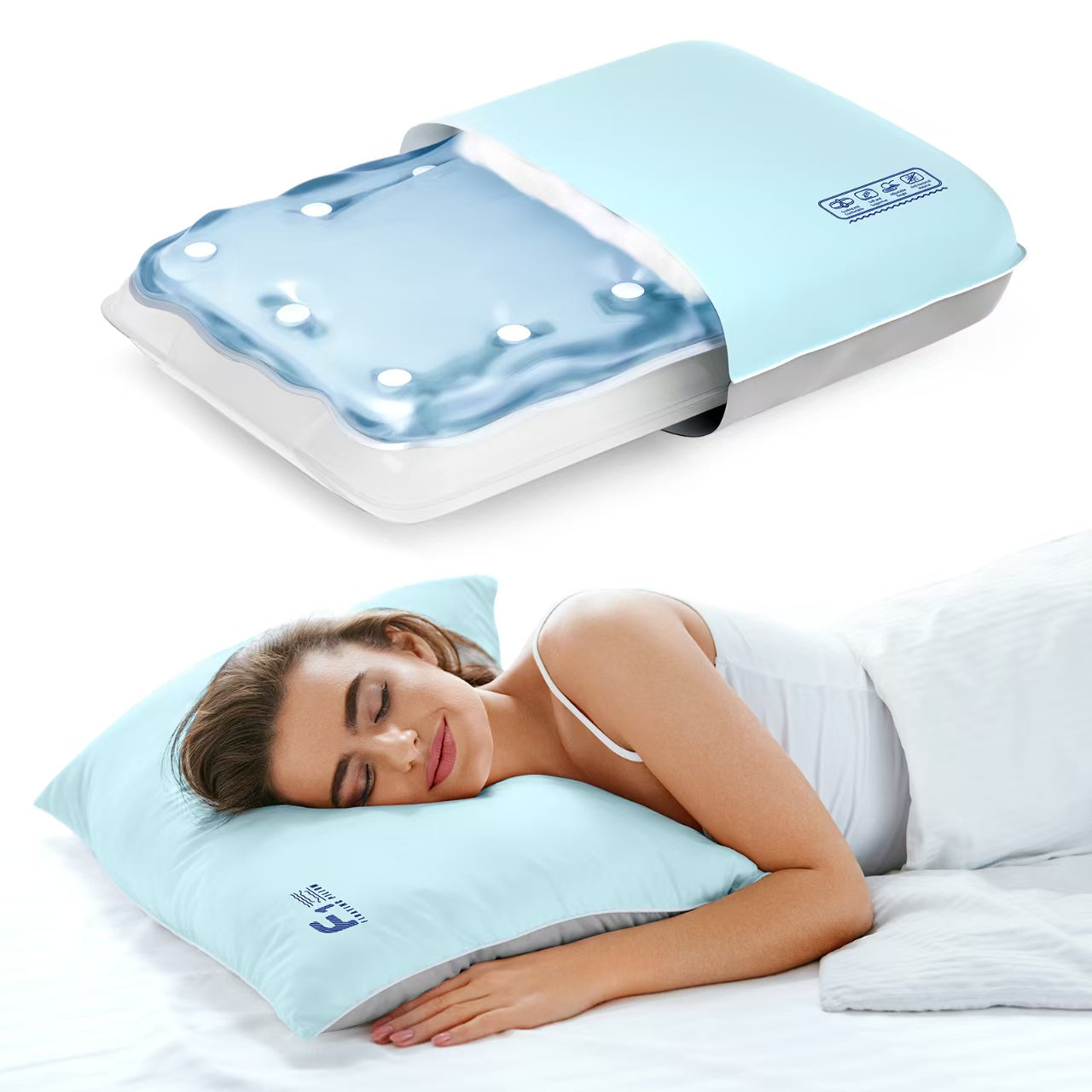 Nitetronic F1 floating pillow with air-water cooling technology for comfortable sleep

