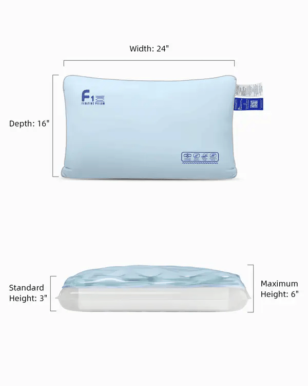 Nitetronic F1 Floating Pillow - water pillow with adjustable height for superior neck support
