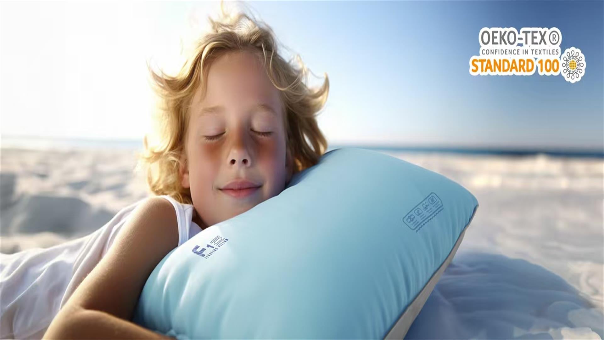 Load video: Nitetronic F1 floating pillow OEKO-TEX certified cooling comfort demonstration video